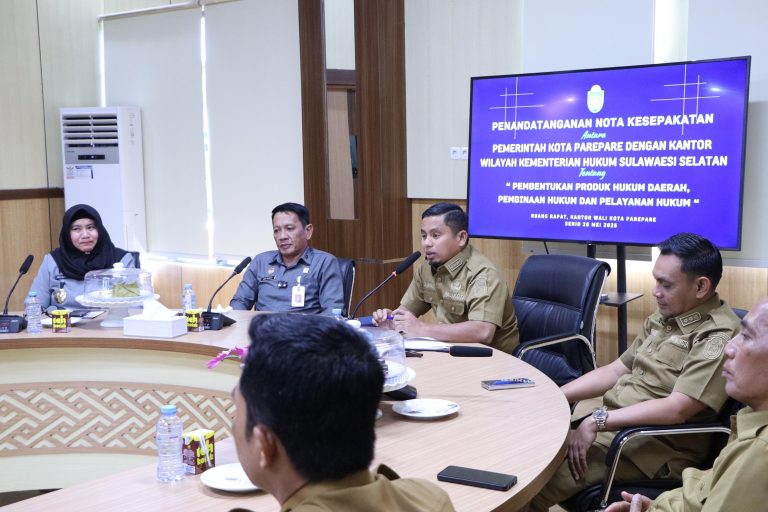 Wali Kota Parepare Terima Kunjungan Kakanwil Kemenkumham Sulsel, Teken MoU Perlindungan Hukum