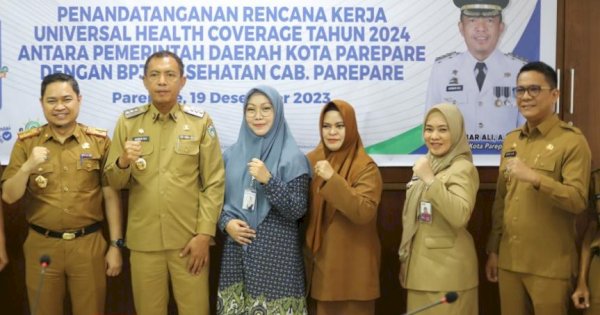 Pj Wali Kota Parepare Akbar Ali Teken MoU Kerja Sama UHC Bersama BPJS Kesehatan
