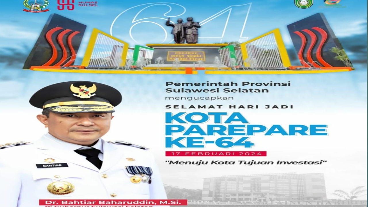 Pj Gubernur Sulsel Bahtiar Baharuddin: Selamat HUT Kota Parepare Semoga Semakin Maju