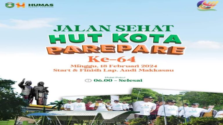 Pj Gubernur Sulsel dan Pj Wali Kota Parepare Jalan Sehat Bersama Warga di Alun-alun Kota