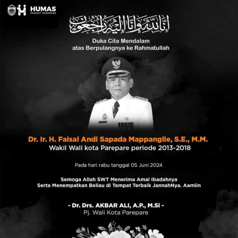 Pemkot Parepare Turut Berduka Cita atas Wafatnya Faisal Andi Sapada